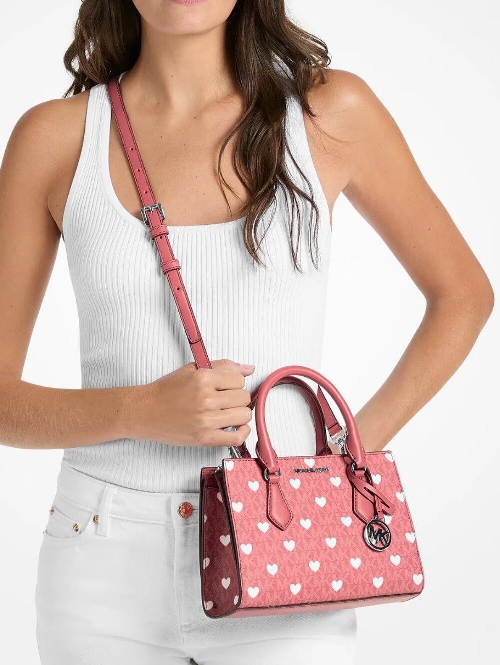 Michael Kors Sheila Small Pink Crossbody - Picture 8 of 9